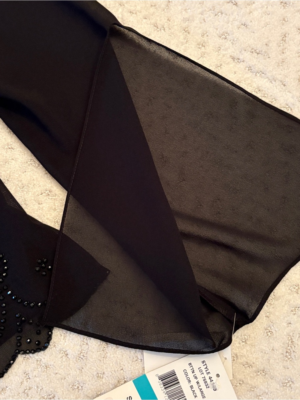 Caliendo Black Evening Cocktail Dress Jacket NEW Womens Size 16 Large Beaded - Picture 13 of 16